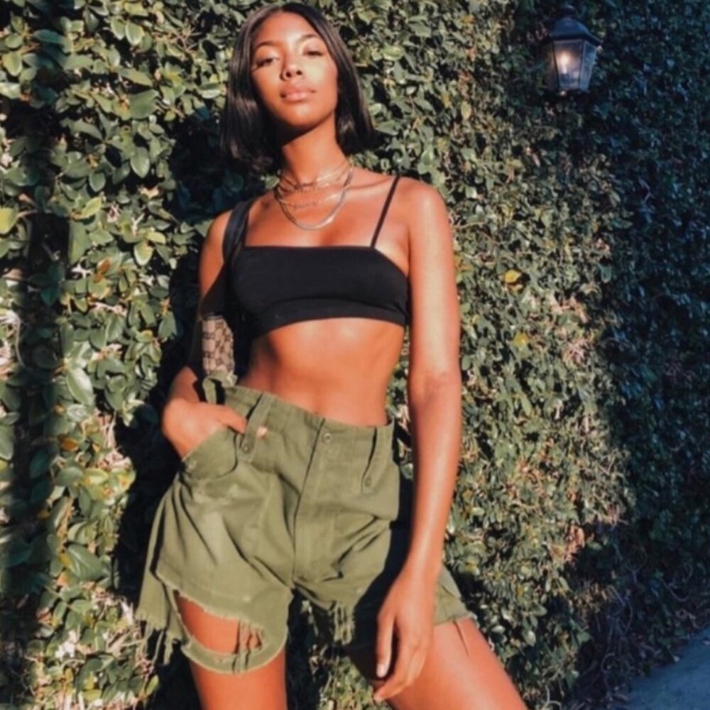 LF Furst of a Kind Super Shred Army Green Shorts